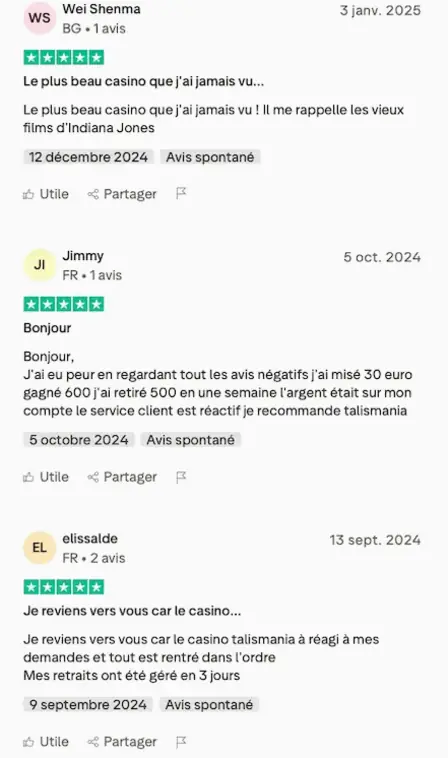 Analyse des retours publiés sur Talismania en 2026
