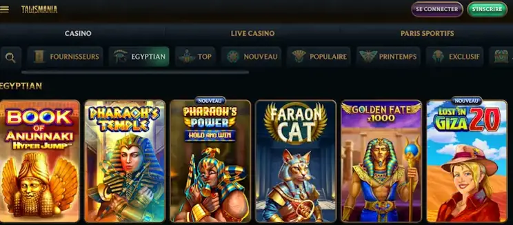 Présentation des principales catégories de jeux disponibles
